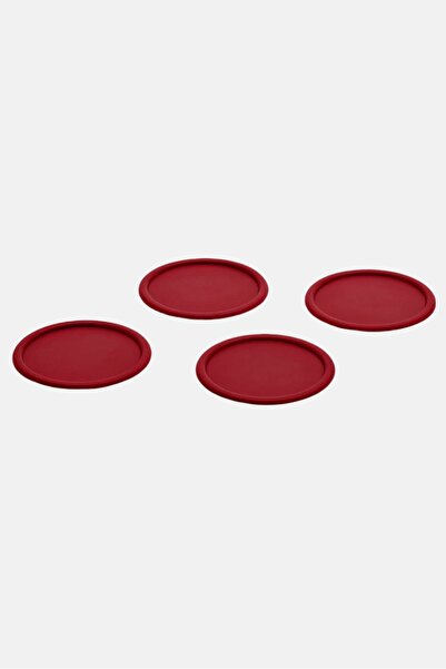 Tchibo 4 Glass Coaster, Maroon