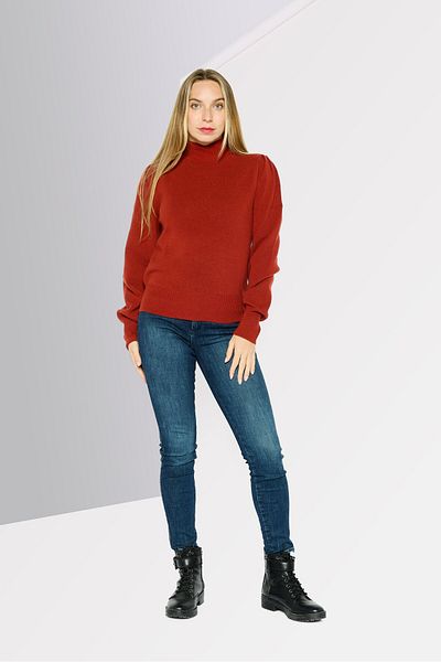 Boss By Hugo Boss Women Turtle Neck Solid Sweater, Red