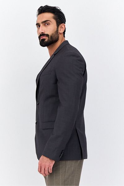 Calvin Klein Men Regular Fit Solid Semi-formal Blazer, Rock Grey