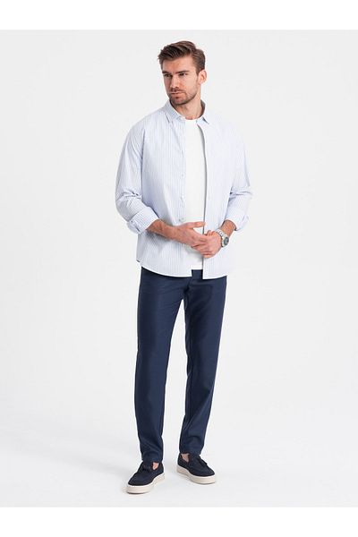 OMBRE Klassische Chinohose SLIM FIT für Herren - Marineblau V1 OM-PACP-0182 S