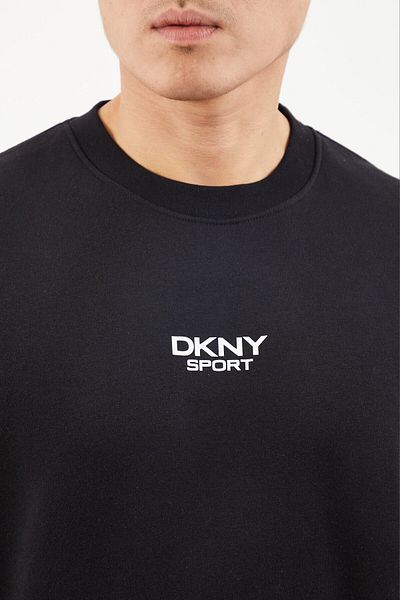 DKNY Sport Men Crew Neck Graphic Print Long Sleeves Sweatshirt, Black
