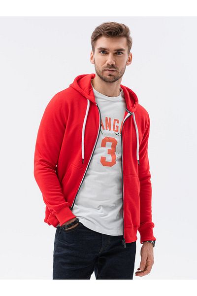 OMBRE Sweatshirt mit Reißverschluss für Herren - rot B977 XXL