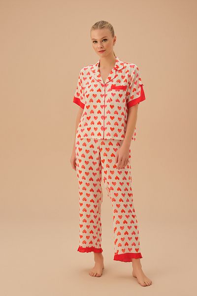 SUWEN Heart Masculine Pajama Set