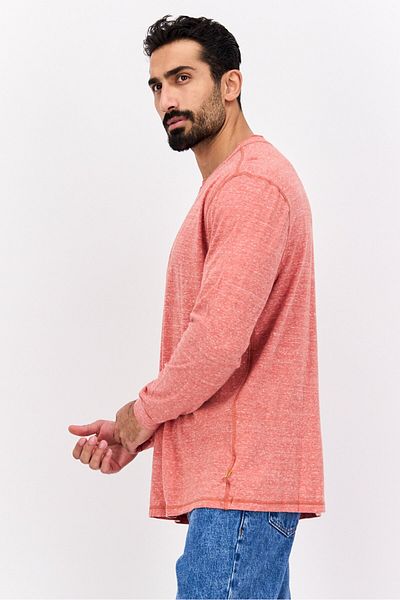 True Grit Men Crew Neck Long Sleeves Heather T-shirt, Red