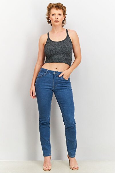 Mustang Women Five Pocket Slim Jeans, Blue Washed