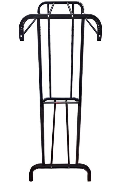 Taimi Modern Black Metal Clothes Rack with,Sturdy Tubes,and Practical Shelves for Organized Storage