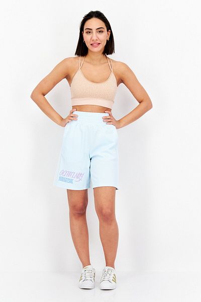 Adidas Originals Women Sportswear Fit Brand Logo Training Shorts, Light Blue