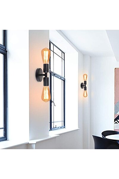 ABAJUR EVİM Zeynep 2li siyah aplik