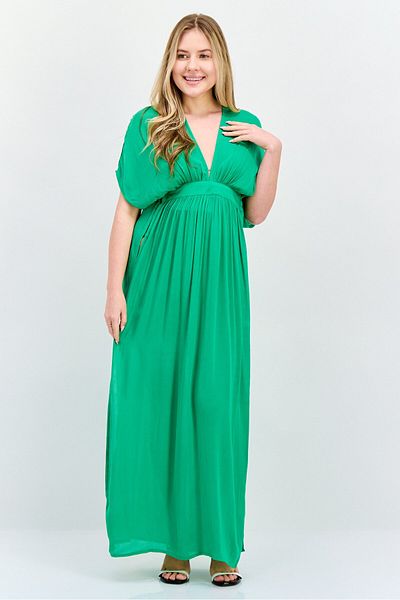 NA-KD Women Solid Maxi Dress, Green