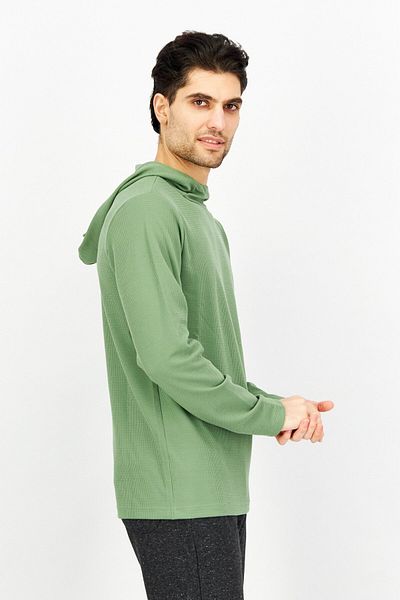 gaiam Men Hooded Long Sleeve Long Sleeve Training Sweatshirt, Sage Green