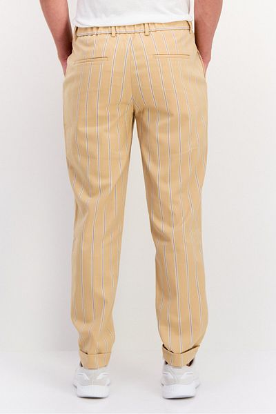 Scotch & Soda Men Regular Fit Stripe Chino Pants, Beige