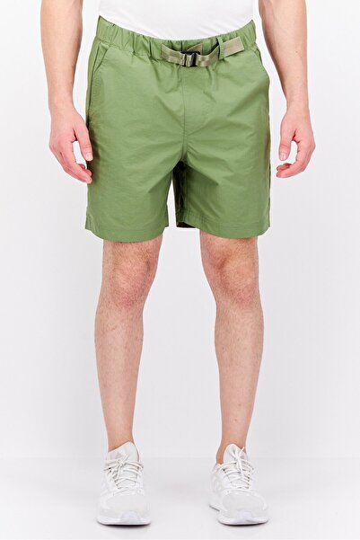 Esprit Men Belted Plain Basic Shorts, Green