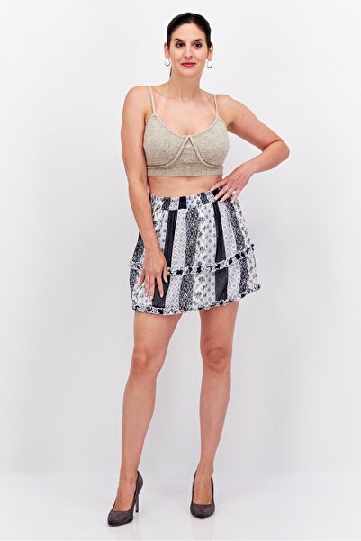 Sadie & Sage Women Floral Mini Skirt, Navy Blue