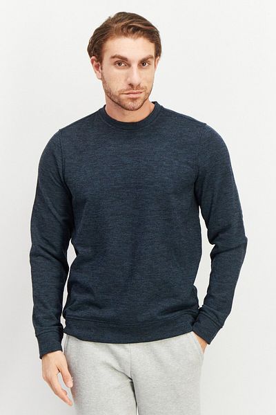 Gerry Men Crew Neck Long Sleeves Textured Sweatshirt, Blue