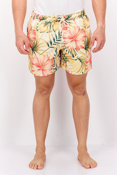 Original Paperbacks Men Drawstring All Over Printed Board Short, Beige