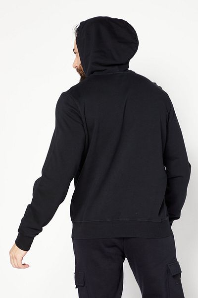 Diesel Men Hood With Drawstring Long Sleeve Brand Logo Sweatshirt, Black