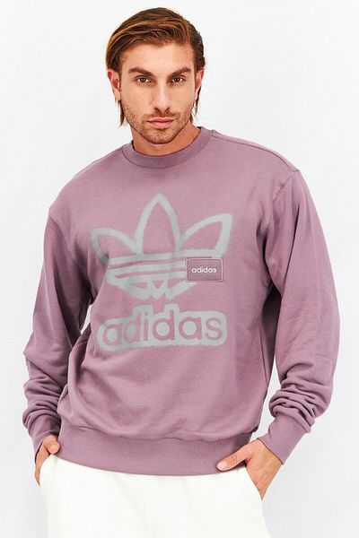 adidas Men Sportswear Fit Long Sleeves Adicolor Sweatshirt, Light Purple