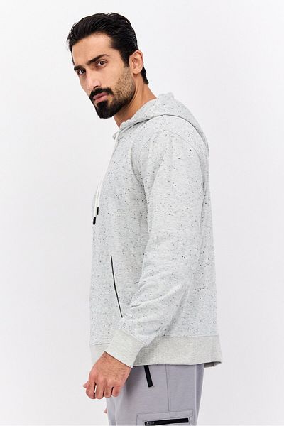 And Now This Men Hooded Long Sleeves Heather Sweatshirt, Grey