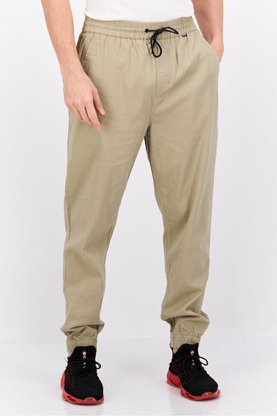 Hurley Men Straight Fit Brand Logo Outdoor Sweatpants, Tan