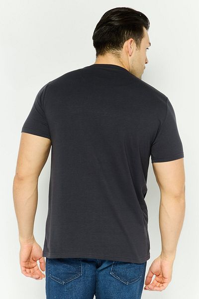 Cerruti 1881 Men Crew Neck Short Sleeves Brand Logo T-shirt, Dark Grey