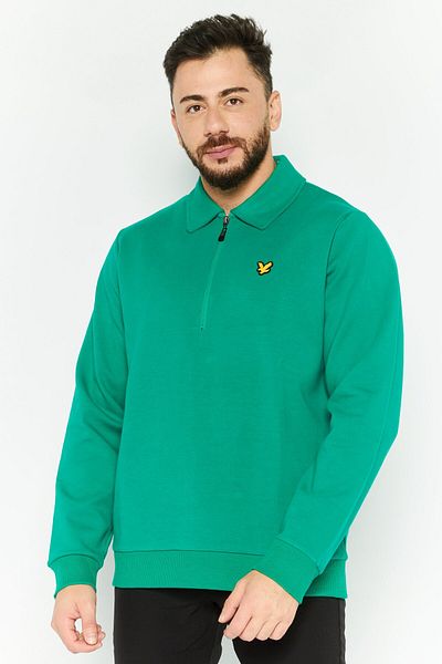 Lyle & Scott Men Spread Collar Long Sleeves Brand Logo Sweatshirt, Green