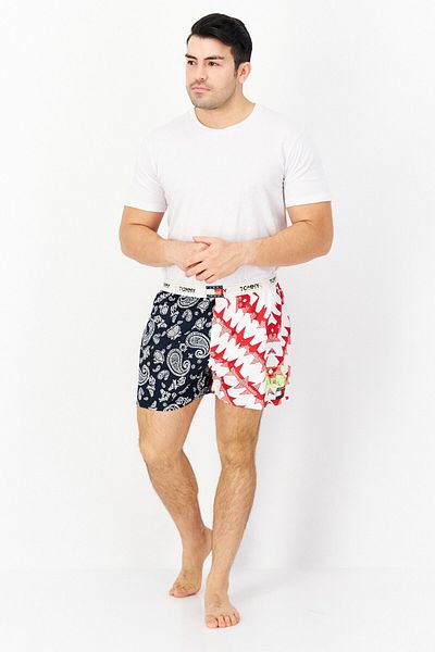 Tommy Hilfiger Men Allover Print Pull On Boxer Short, White Combo