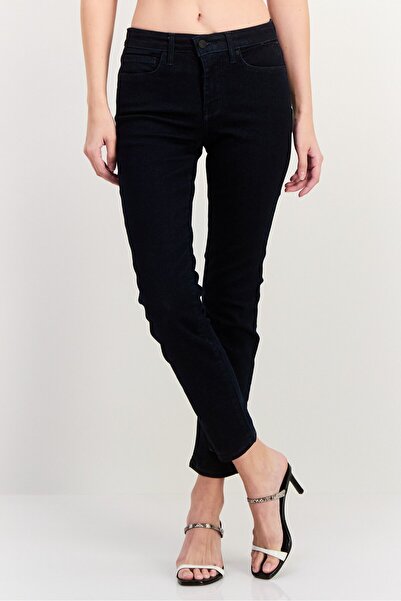 NYDJ Women Petite Washed Slim Fit Mid Rise Stretchable Denim, Dark Blue