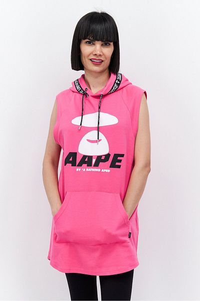 Aape By A Bathing Ape Women Sportswear Fit Sleeveless Training Hoodie, Pink