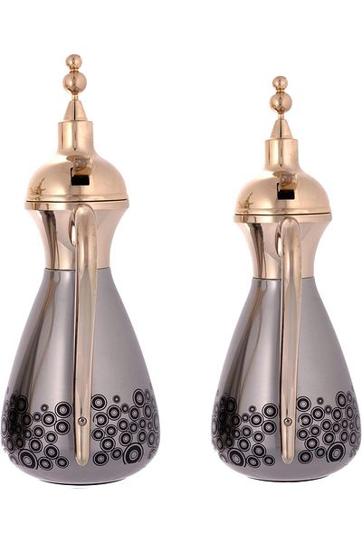 ALSAIF 2 Pieces Coffee And Tea Vacuum Flask Set Size: 0.75/1.0 L Color: Gold