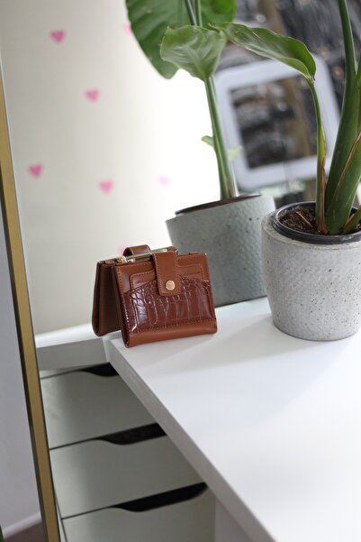 Moom Bag Жіночий гаманець з крокодиловим візерунком, детальний квадратний гам...