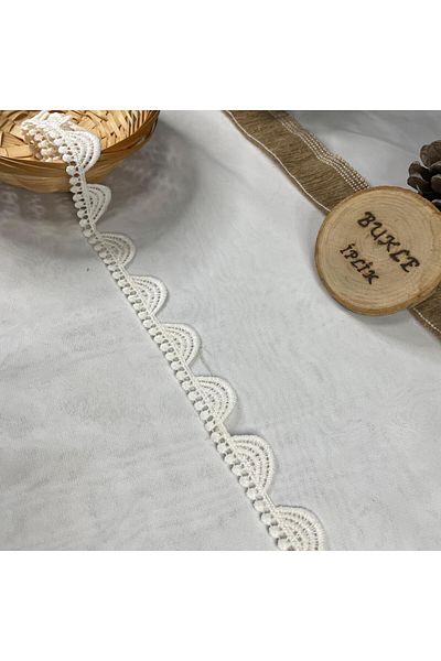 Bukle İplik Rainbow Patterned Fringed Decorative Small Ribbon (2.5 cm Width) - 1 Meter