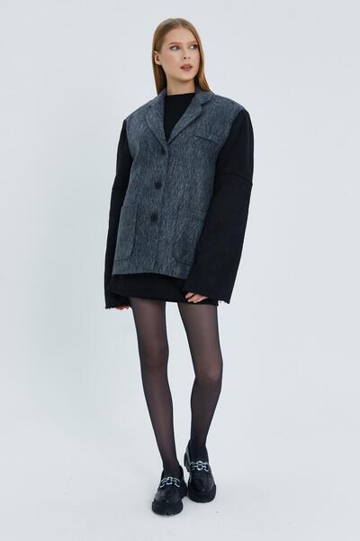Shopping Shop Grey Stamp Blazer Jacket