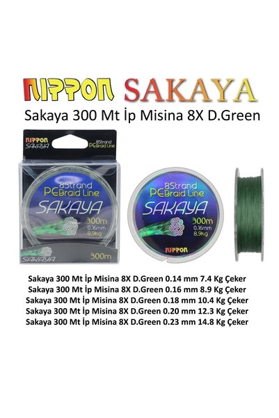 NIPPON SAKAYA 300MT DEEP GREEN(KOYU YEŞİL) 8X İP MİSİNA