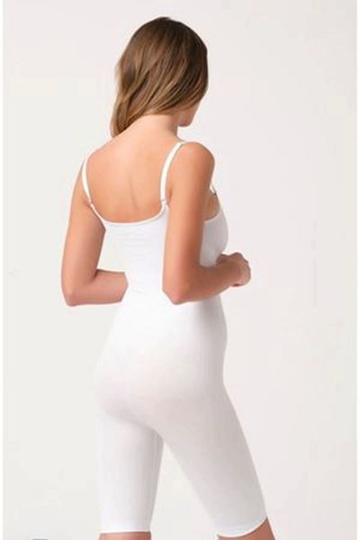 shopwave White Women's Leg Length Seamless Corset - 751