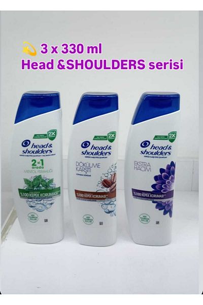 head and shoulders Head & Shoulders 330ml Shampoo 3-Pack Mix Pack (Menthol, Extra Volume, Effect of the Caffe)