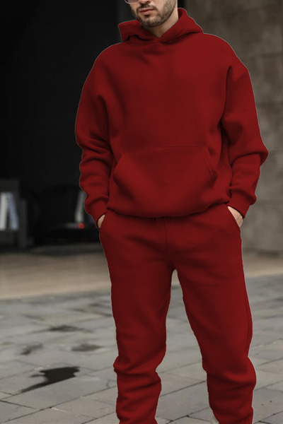 ruNadeS Ανδρικό Σετ Φούτερ με κουκούλα με μαλακή υφή Oversize - Casual