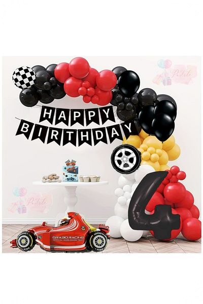 BİDOLUMUTLULUK Formula Race Car Foil Balloon Birthday Balloons Party Celebration