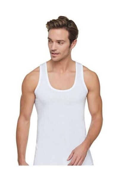 ENTAHA Tutku Men's White Cotton 6-Piece White Men's Rambo (Sport) Undershirt