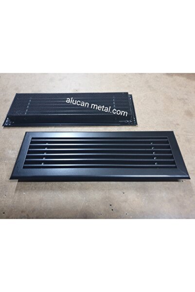 Alücan Alüminyum Şömine, Mobilya dolap Havalandırma Menfezi, İç 40x17 Dış 44x20 Antrasit Ral-7016