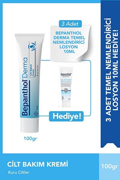 Bepanthol Derma Cilt Bakım Kremi 100 g 3 Adet 10 ml Temel Nemlendirici Losyon