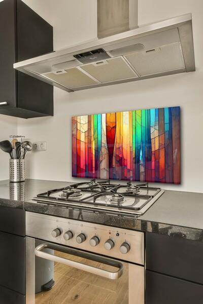 wudie Protector din sticlă pentru spatele aragazului, sticlă temperată rezistentă la rupere