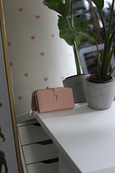 Moom Bag Жіночий пудрений золотий аксесуар з деталями у вигляді ґудзиків