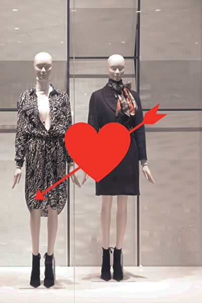 New Jargon Autocolant cu săgeată și inimă de Ziua Îndrăgostiților 60cm - Roșu