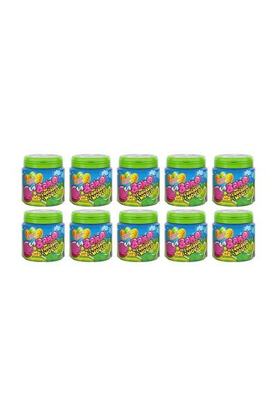 Big Babol Fantastic World Sour Chewing Gum with Orange, Lemon and Apple Flavor 90 g X 10 Pieces