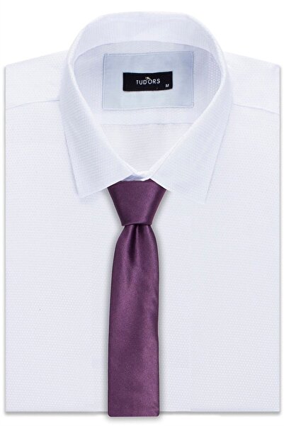 Tudors Düz İnce Mor Erkek Kravat