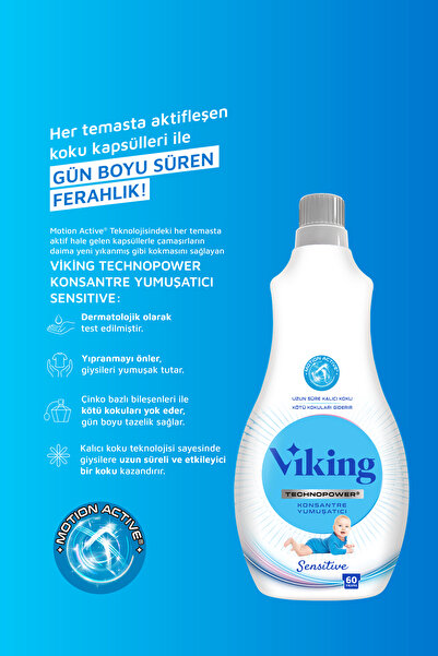 Viking TECHNOPOWER Konsantre Çamaşır Yumuşatıcısı Sensitive 1440 ml 1 Adet