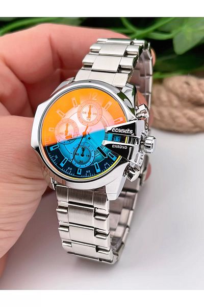 COMMES Women's Wristwatch Colored Glass Crono All Functions Active