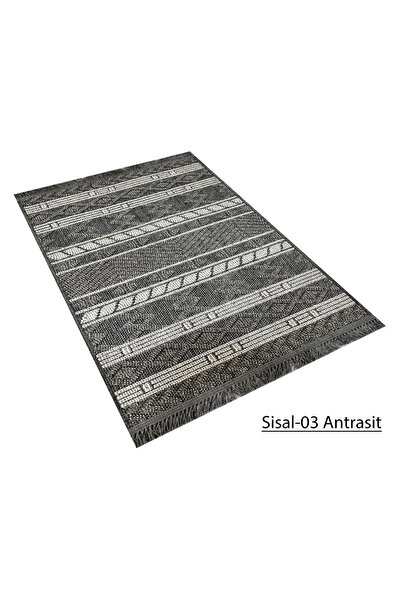 DECOSER HALI Decoser Sisal Koleksiyonu Dokuma Halı DH03 Antrasit