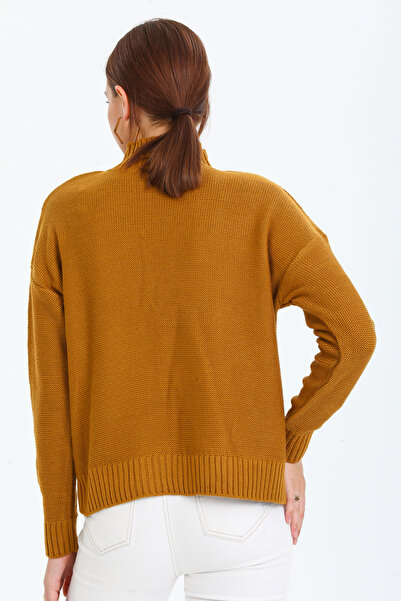 ALCHON Піврибалка з високим коміром, довгими рукавами, плетеним візерунком і грубим трикотажем, з підкладкою, з довгими рукавами, з підкладкою, з довгими рукавами, з підкладкою, з довгими ру