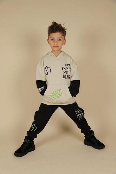 NK 04-08 Years Boy Gray Color Super Sweat Pants Set